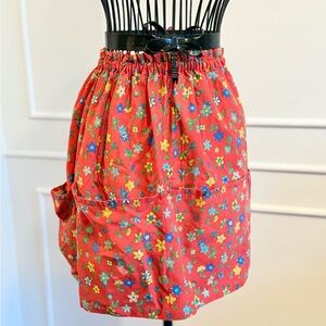 Vintage Chic Red Floral Apron